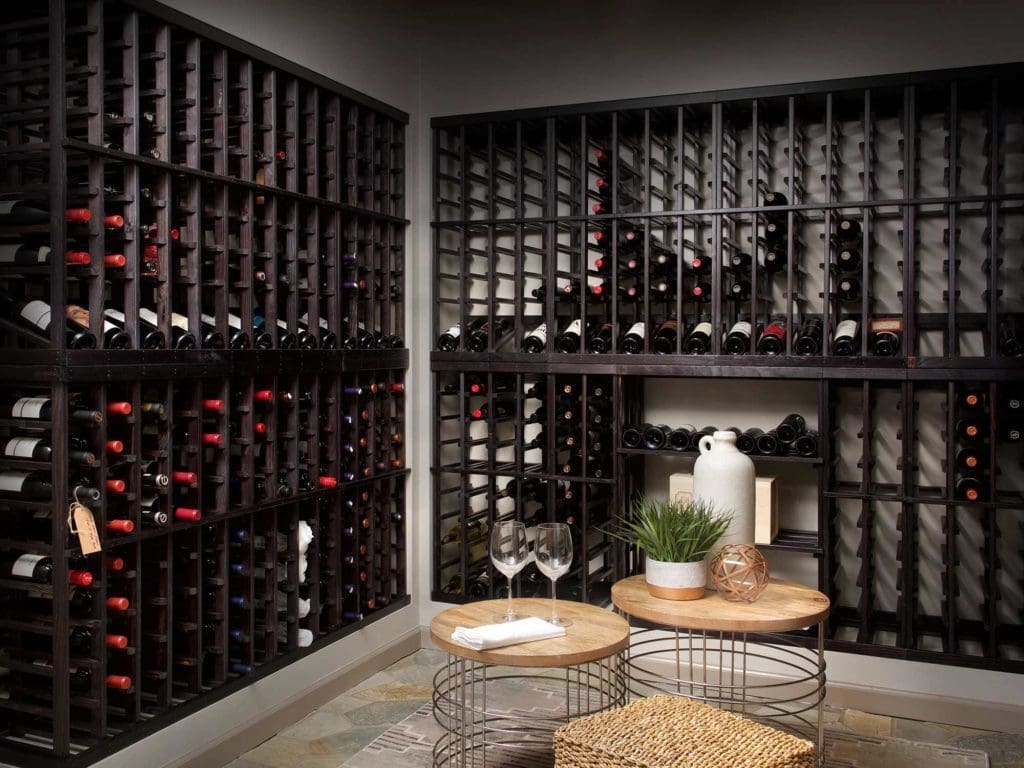 wine cellar, custom home