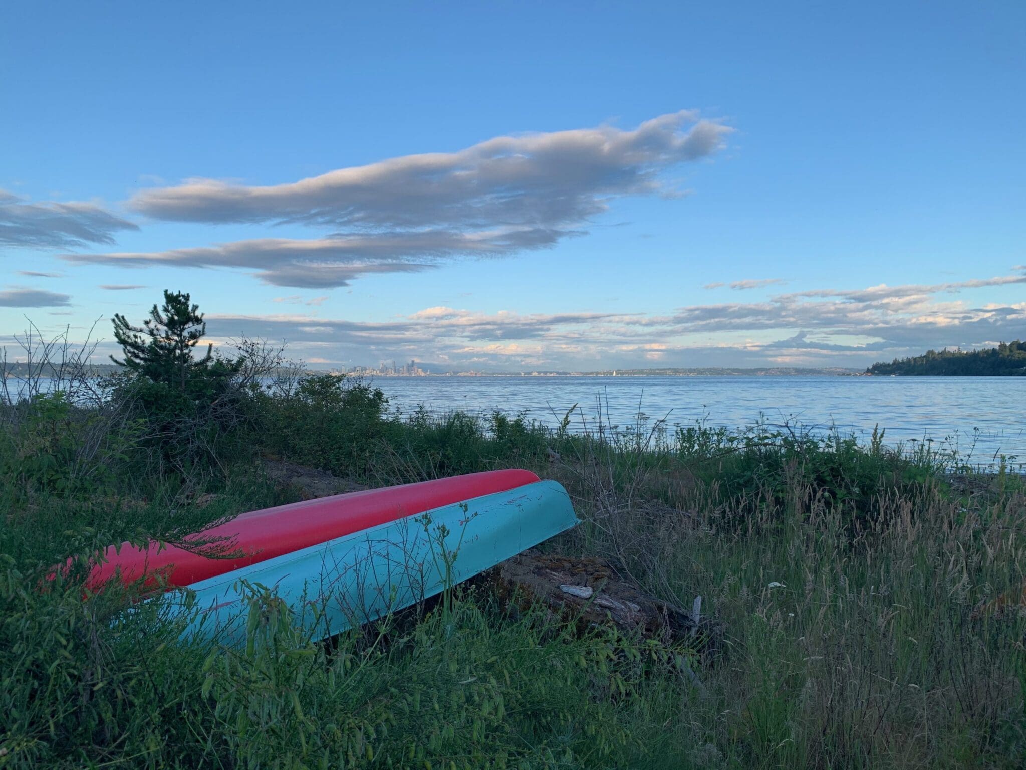 Bainbridge Island, Kitsap County, Seattle skyline, kayak