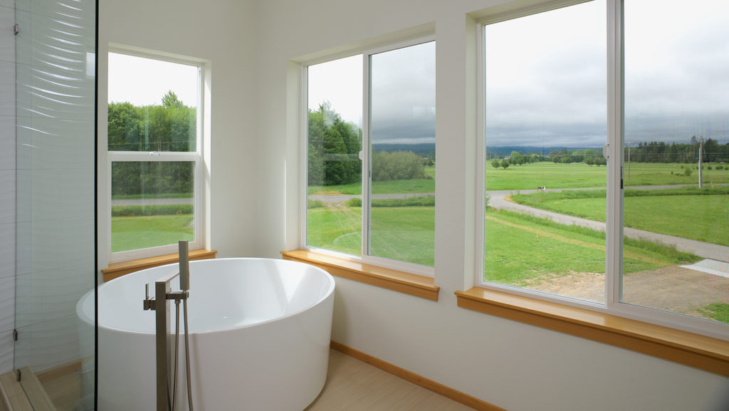 Bath with a view - custom home in Sequim Washington
