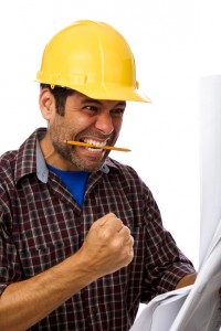 Upset Construction Worker